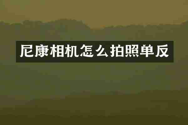 尼康相机怎么拍照单反