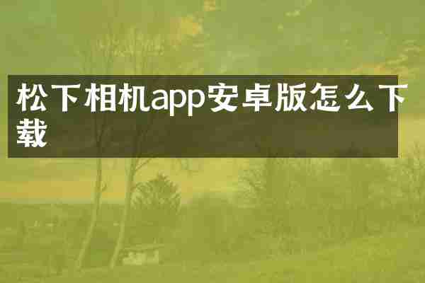 松下相机app安卓版怎么下载