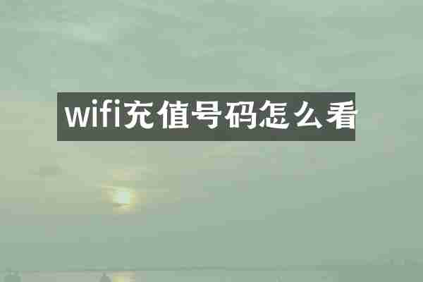 wifi充值号码怎么看