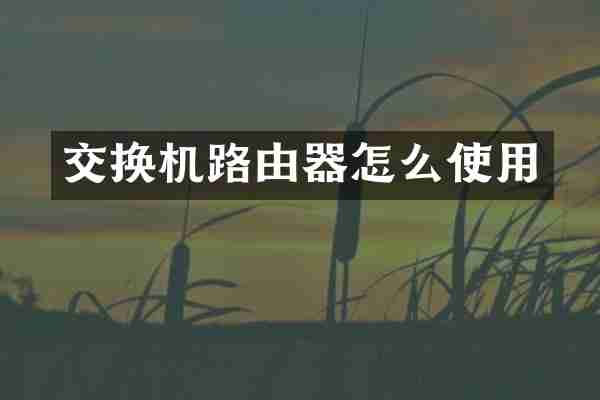 交换机路由器怎么使用