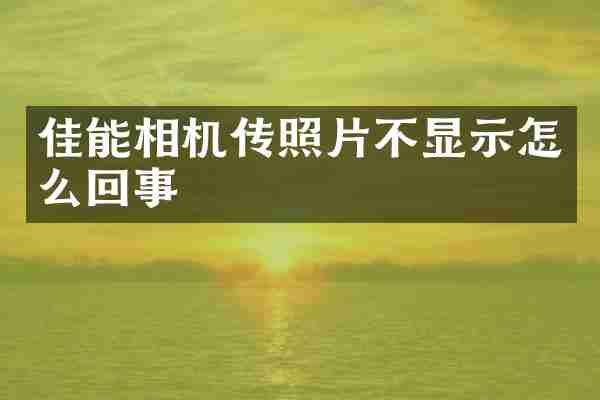 佳能相机传照片不显示怎么回事