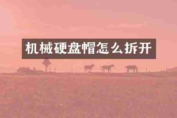 机械硬盘帽怎么拆开