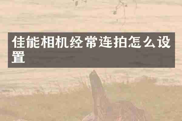 佳能相机经常连拍怎么设置