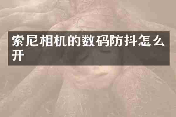 相机的数码防抖怎么开