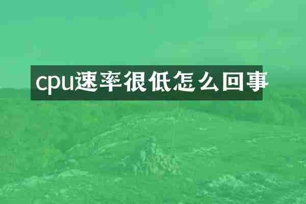 cpu速率很低怎么回事