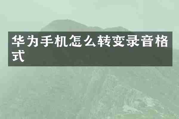 华为手机怎么转变录音格式