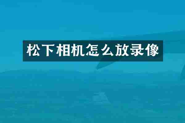 相机怎么放录像