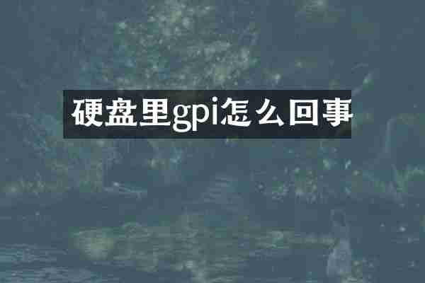 硬盘里gpi怎么回事