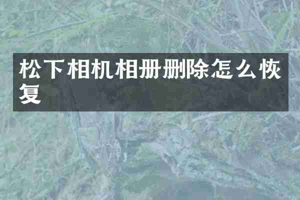 相机相册删除怎么恢复