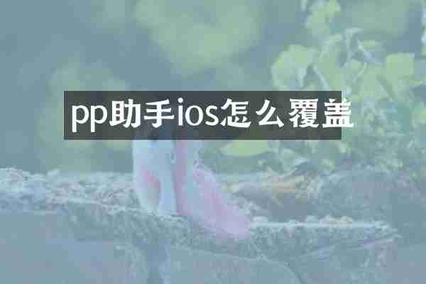 pp助手ios怎么覆盖