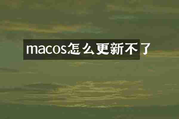 macos怎么更新不了