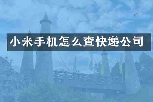 小米手机怎么查快递公司
