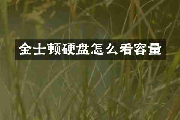 金士顿硬盘怎么看容量