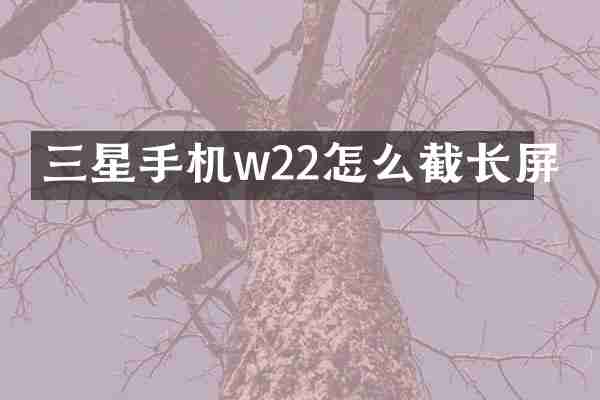 三星手机w22怎么截长屏