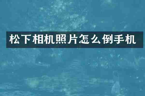 松下相机照片怎么倒手机