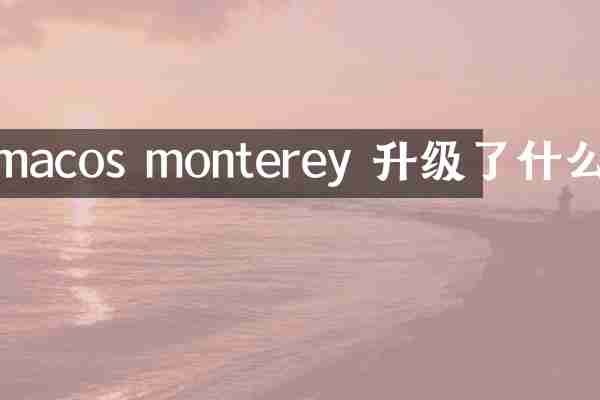 macos monterey 升级了什么