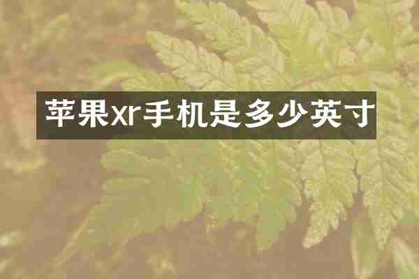 苹果xr手机是多少英寸