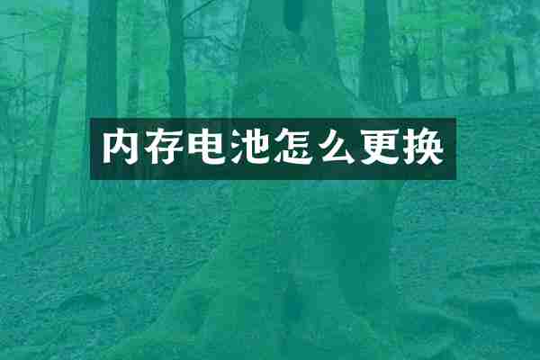 内存电池怎么更换