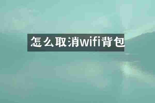 怎么取消wifi背包