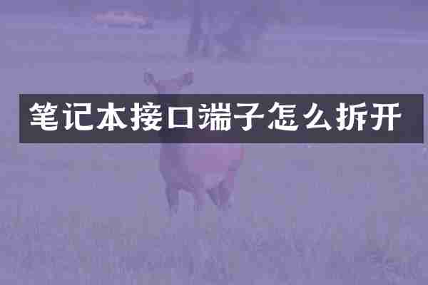 笔记本接口端子怎么拆开