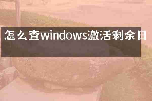 怎么查windows激活剩余日期