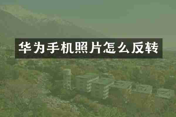 华为手机照片怎么反转