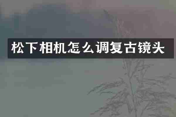 相机怎么调复古镜头