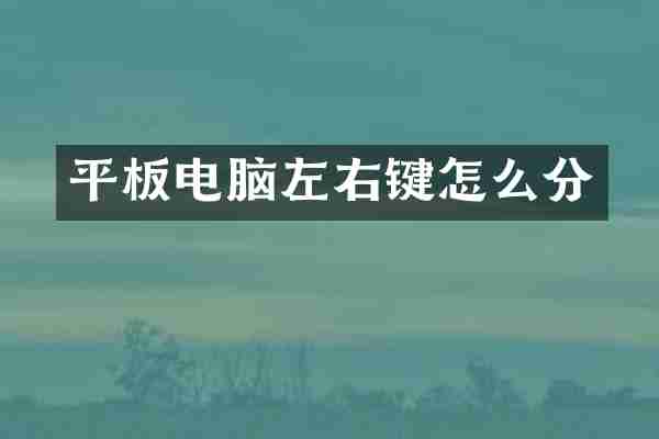 平板电脑左右键怎么分