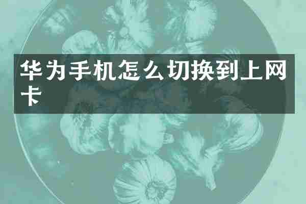 华为手机怎么切换到上网卡