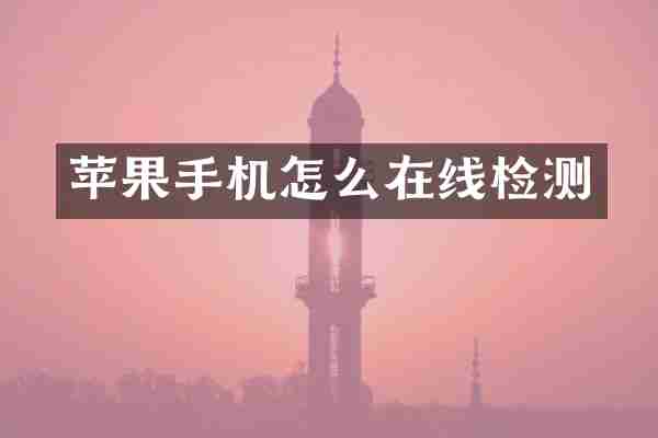 苹果手机怎么在线检测