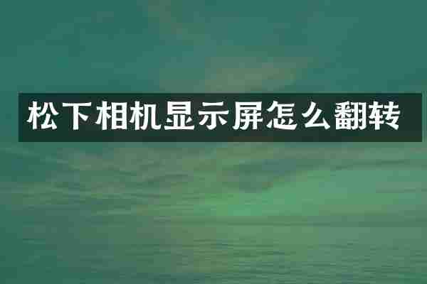 相机显示屏怎么翻转