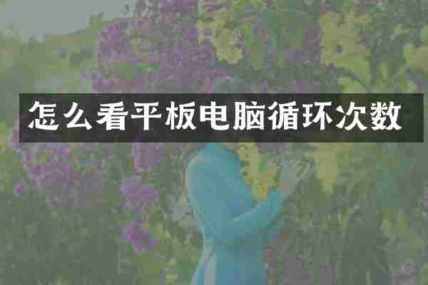 怎么看平板电脑循环次数