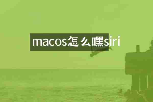 macos怎么嘿siri