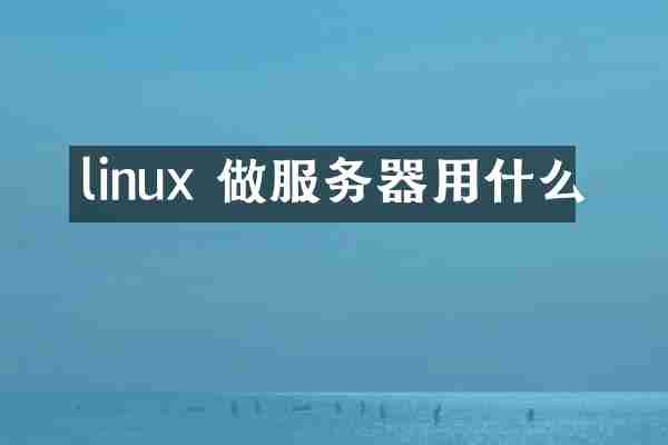 linux 做服务器用什么