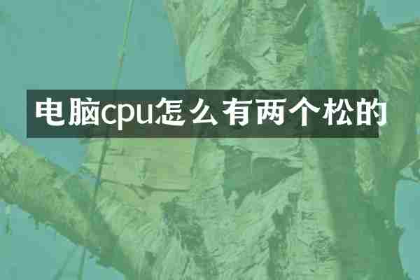 电脑cpu怎么有两个松的