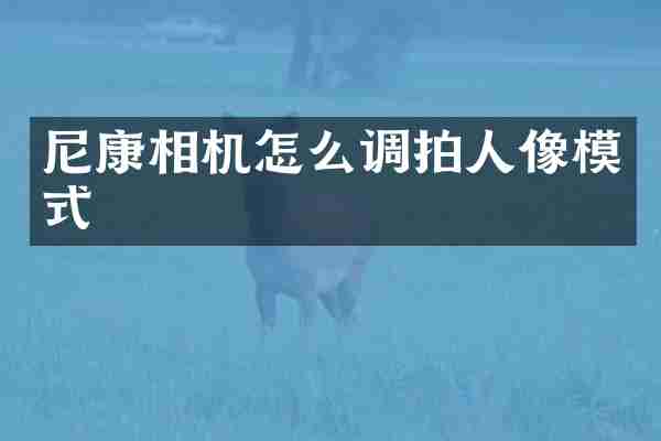 尼康相机怎么调拍人像模式