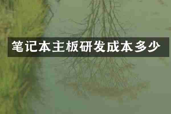 笔记本主板研发成本多少