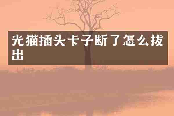 光猫插头卡子断了怎么拔出