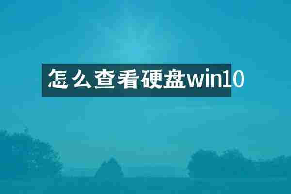怎么查看硬盘win10