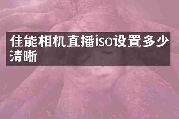 佳能相机直播iso设置多少清晰