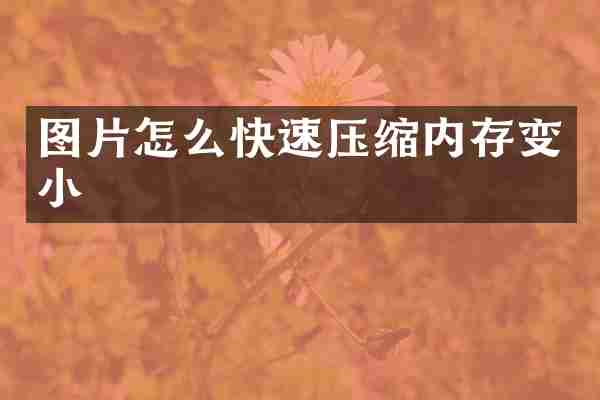 图片怎么快速压缩内存变小