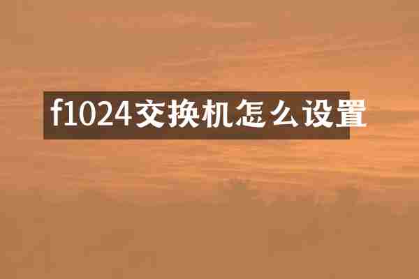 f1024交换机怎么设置