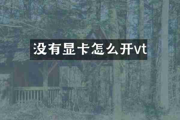 没有显卡怎么开vt