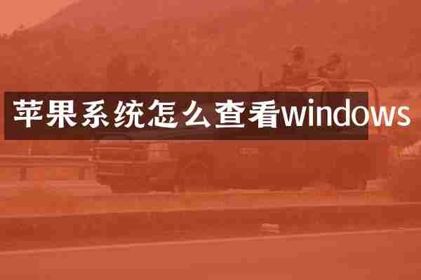 苹果系统怎么查看windows