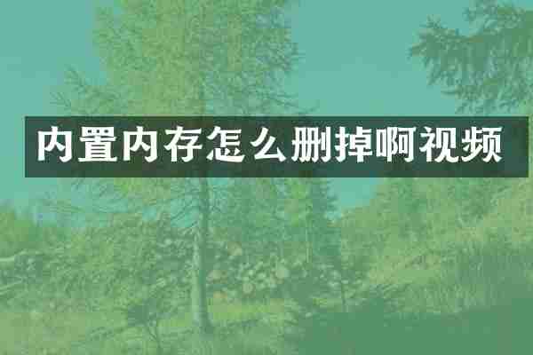内置内存怎么删掉啊视频