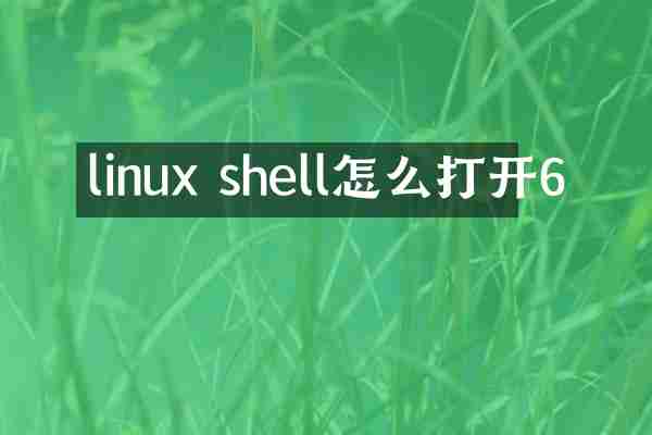 linux shell怎么打开6