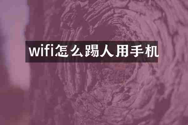 wifi怎么踢人用手机
