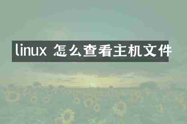 linux 怎么查看主机文件