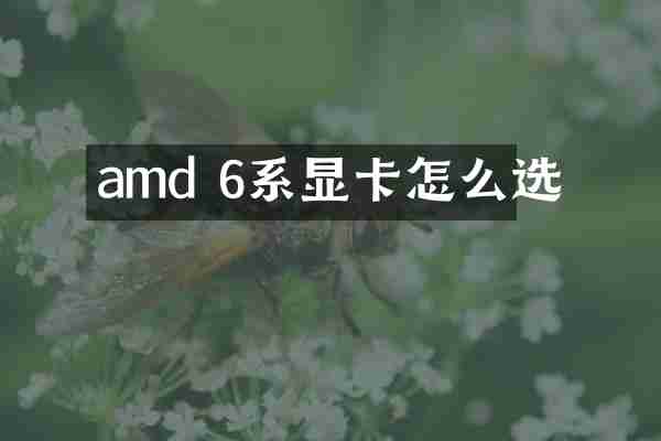 amd 6系显卡怎么选