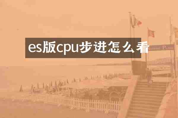 es版cpu步进怎么看